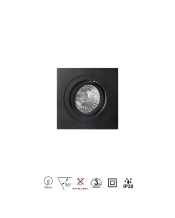 BASICO GU10 * EMPOTRABLE CUADRADO NEGRO